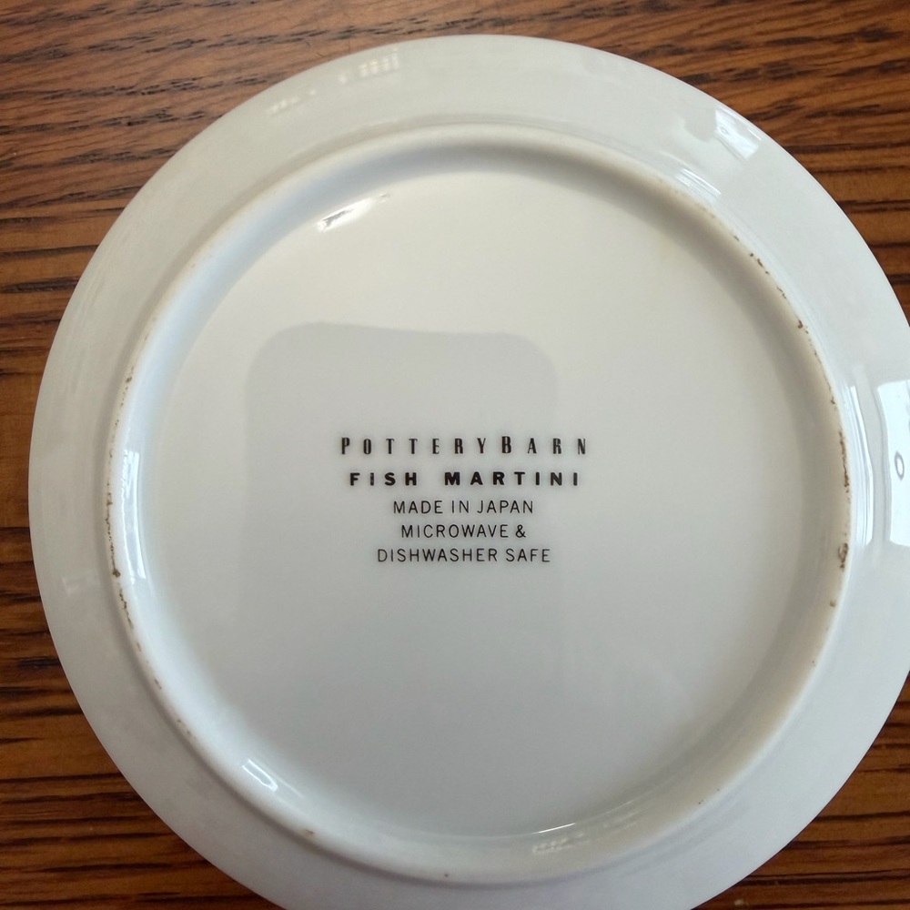 Pottery Barn White Ceramic Cocktail Plates with Whimsical Designs - Picture 2 of 6